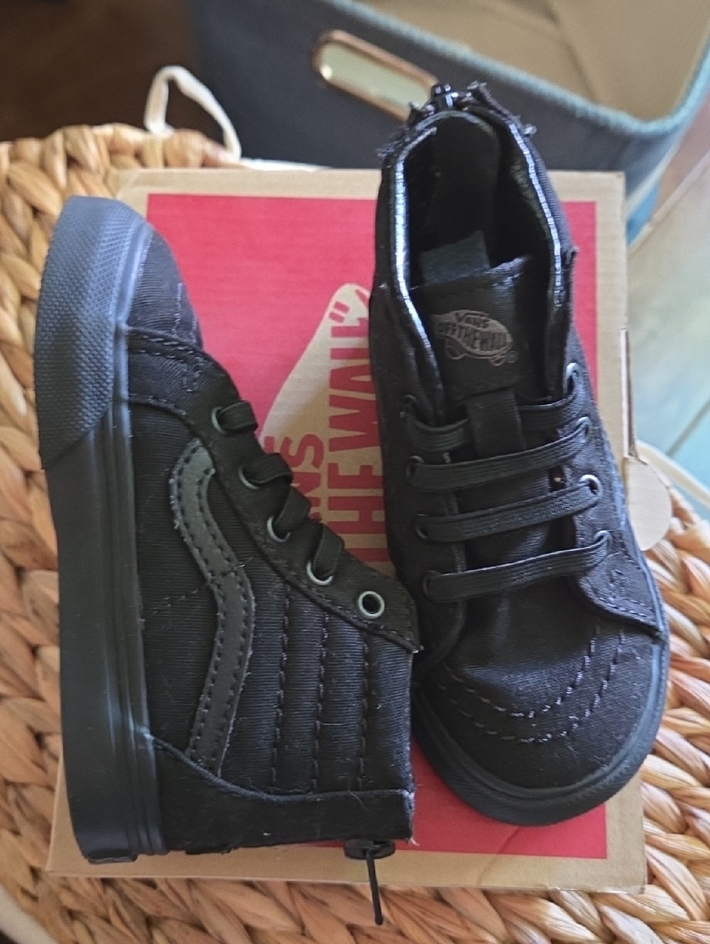 Vans Kids Black High-Top Canvas Skate Sneakers